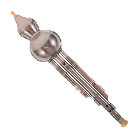 BESTYASH Chinese Hulusi Flute B Key Copper Plated Gourd Flute Traditional Wind Instrument for Beginner Practice