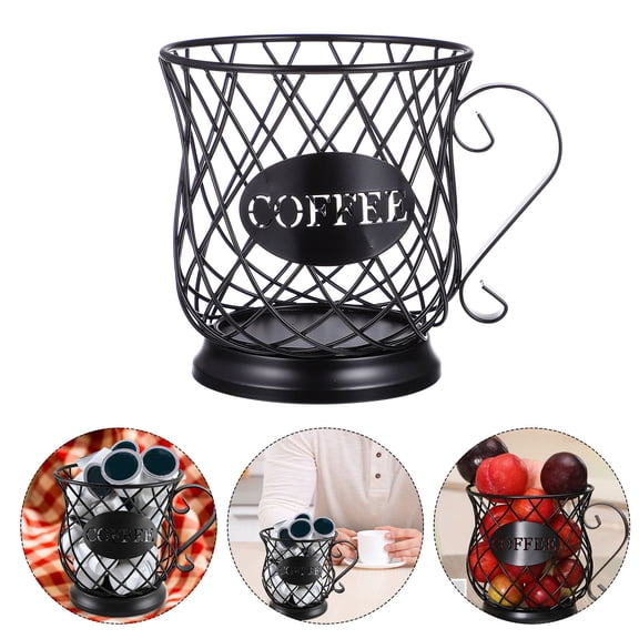 BESTYASH Coffee Pod Basket Storage Wire Design Black for Coffee Lovers 1Pack