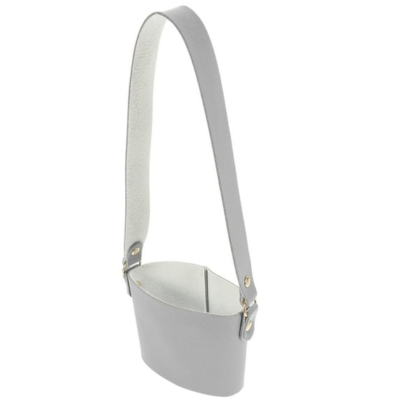 BESTYASH Coffee Sleeve with Handle Handheld Bag Grey PU Wear-resistant Holder for Teas 1Pack
