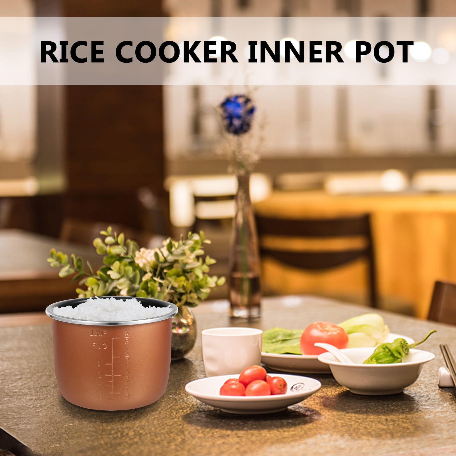 BESTYASH Stainless Steel Rice Cooker Inner Pot Replacement Coffee Color Household Use