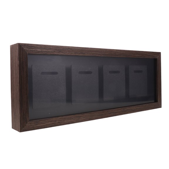 BESTYASH Coffee Wood Medal Display Frame with Wall Mount for Sports Awards and Running Medals