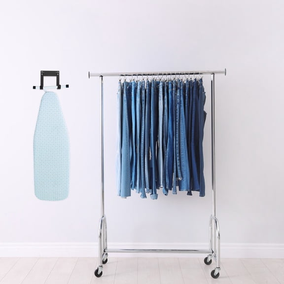 BESTYASH Wall Mounted Ironing Board Holder in Black - Space Saving Ironing Board Storage Rack, 1 Pack for Organized Laundry Rooms
