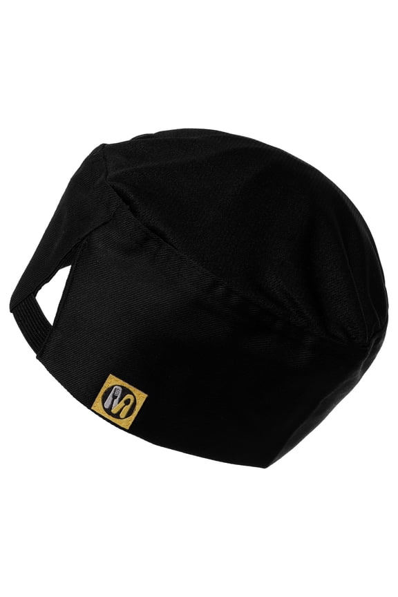 Black Japanese Style Chef Hat with Elastic Cotton Band for Professional Cooks and Waitstaff