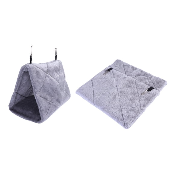 BESTYASH Grey Pet Parrot Plush Hammock Bed Encourages Exercise and Balance