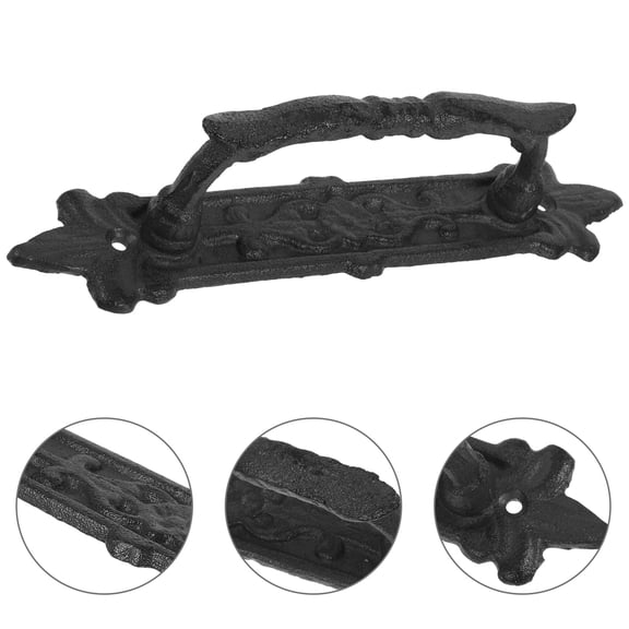 BESTYASH Comfortable Grip Iron Gate Pull Black 1Pcs