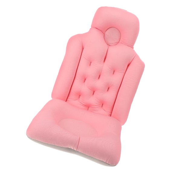 BESTYASH Comfortable Pink Bath Pillow Seat with Fabric Material and Non Slip Bottom for Tub Use