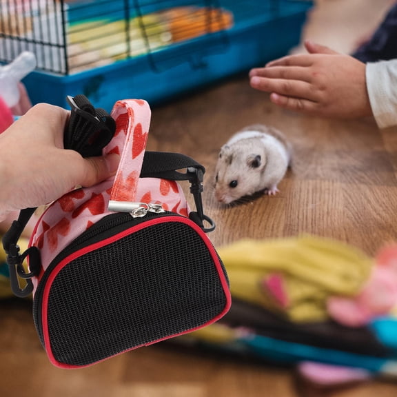 BESTYASH Comfortable Red Guinea Pig Carrier Made of Wear Resistant Oxford Cloth with Mesh for Small Pets Outings