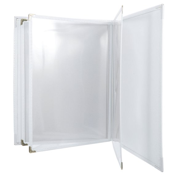 BESTYASH Commercial PU Menu Folder with Book Style Binding and 6 Page Clear Pocket Sleeves