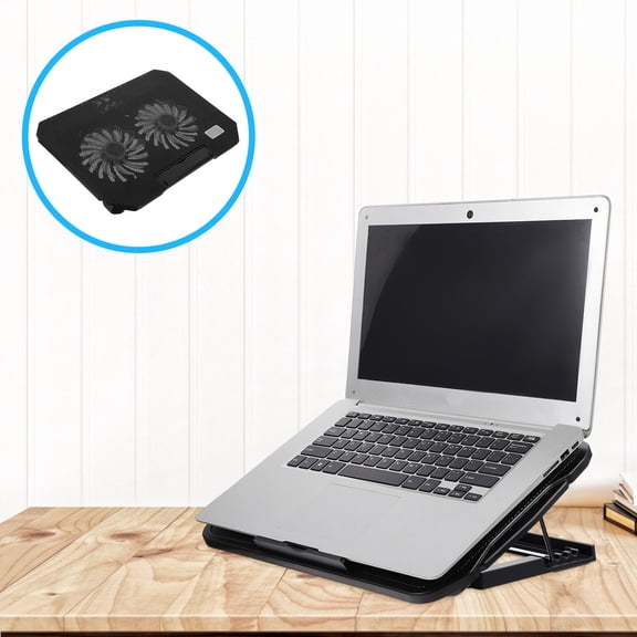 BESTYASH Compact Black Laptop Cooling Pad with USB Port and Adjustable Fan for Efficient Heat Dissipation