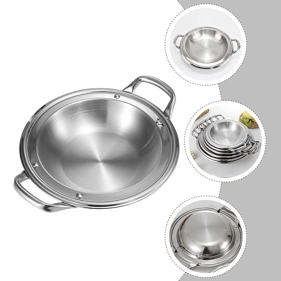 BESTYASH Compact Stainless Steel Hot Pot with Flat Bottom for Safe Home Cooking, 1 Set Kitchen Supply