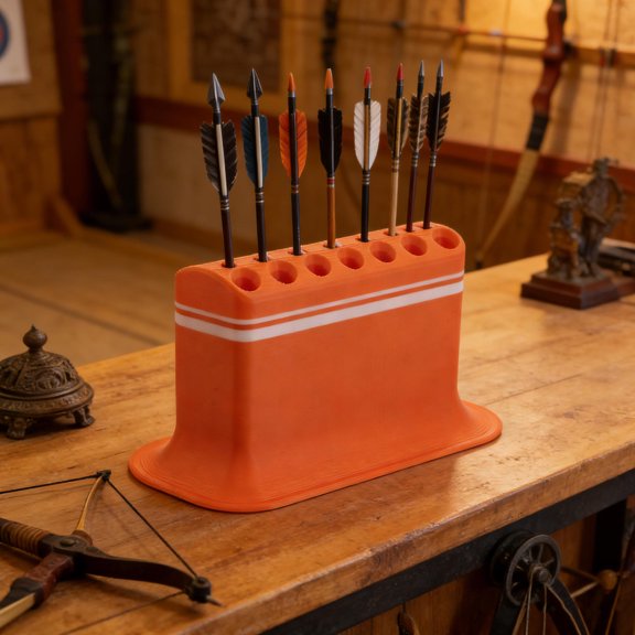 BESTYASH Compact Orange Vertical Arrow Rack for Home and Shop Counter Presentation