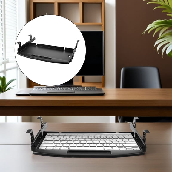 BESTYASH Compact Pull Out Keyboard Tray for Desk to Optimize Space and Improve Typing Comfort
