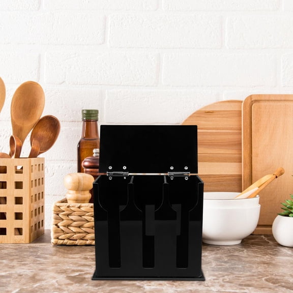 BESTYASH Acrylic Spoon Dispenser with Three Compartments for Kitchen and Restaurant