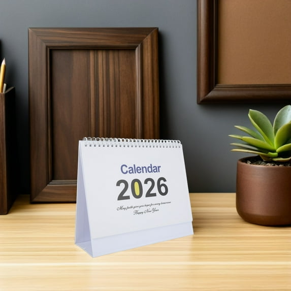 BESTYASH Creative 2026 Desk Calendar White Flat Desktop Monthly Planner ...