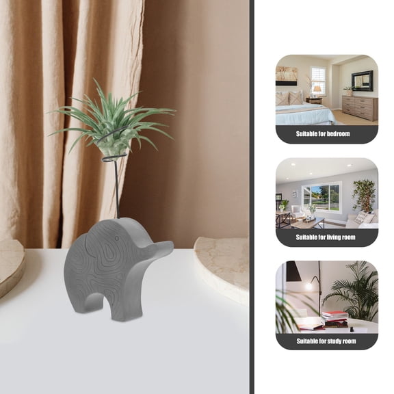 BESTYASH Black Cement Plant Stand for Air Plants with Versatile Display Use