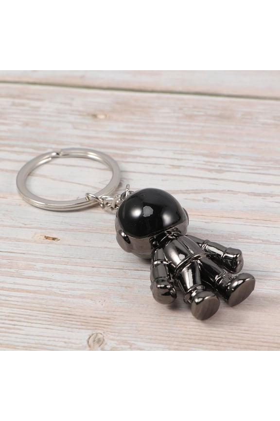 Creative Black Space Robot Keychain Accessory Pendant for Bag Car Key Decoration
