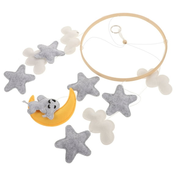 BESTYASH Crib Toys Decorative Touch with Visual Stimulation Grey Cloth Mobile 1Set