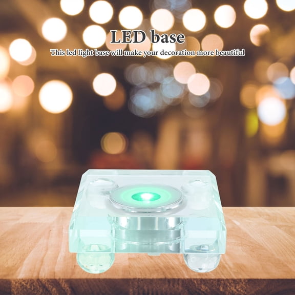 BESTYASH Crystal Glass Light Base Stand with LED Lighting for Displaying Collectibles 1Pack