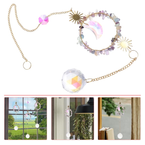 BESTYASH Crystal Sun Catcher Hanging Prism Pendant for Indoor Window Decor and Light Reflection