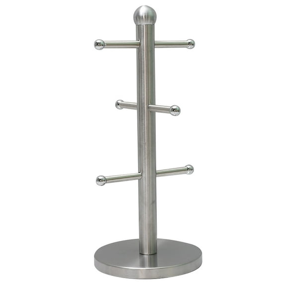 BESTYASH Cup Holding Rack Silver Mug Holder for Minimalist Tabletop Display 1Pack