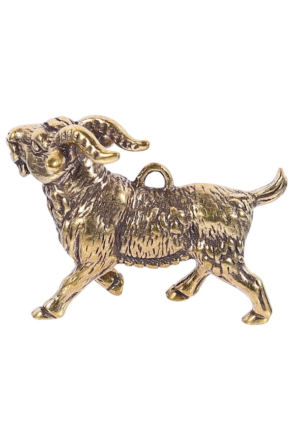 Cute Goat Keychain Premium Brass Keychain Golden 1Pcs Key Ring Embellishment for Gifting