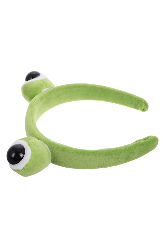 Green Frog Headband Plush Big Eye Animal Hairband Soft Cute Hair Accessory for Home and Travel