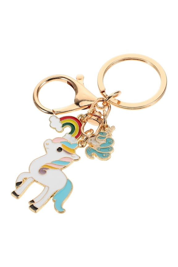 Cute Unicorn Keychain Alloy Handbag Pendant Charm with Assorted Colors for Backpack