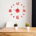 BESTYASH DIY Red Acrylic Wall Clock Mute Non-Ticking for Home Use and ...