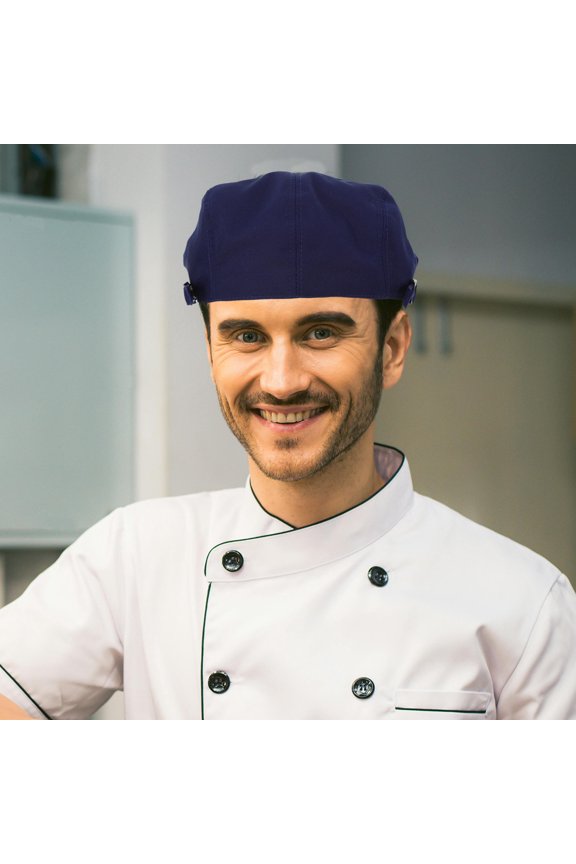 Dark Blue Cooking Cap for Chefs and Waitress Staff with Universal Fit and Durable Material