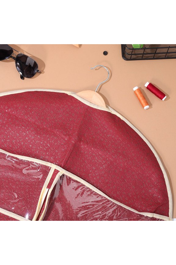 Garment Organizer Bag in Dark Red with Self Correcting Nylon Zipper and Window