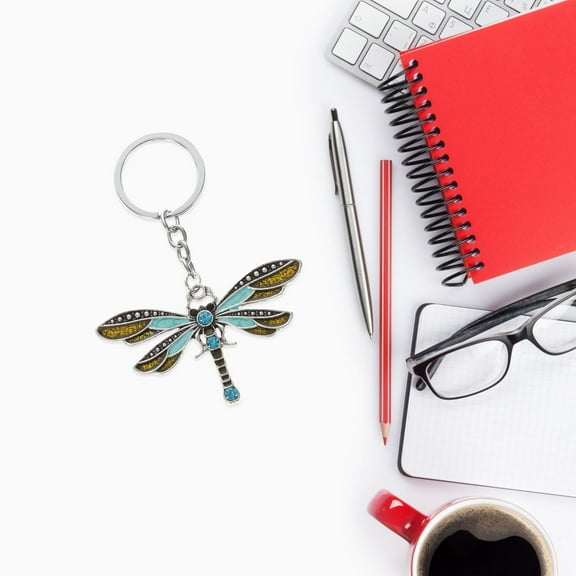 BESTYASH Decorative Dragonfly Keychains Green Zinc Alloy 1Pack Key Finder for Women Outdoors