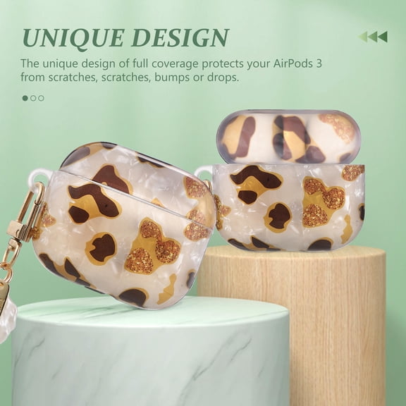 BESTYASH Leopard Print Earphone Case with Impact Resistant, Scratch Proof Protective Cover for Earbuds