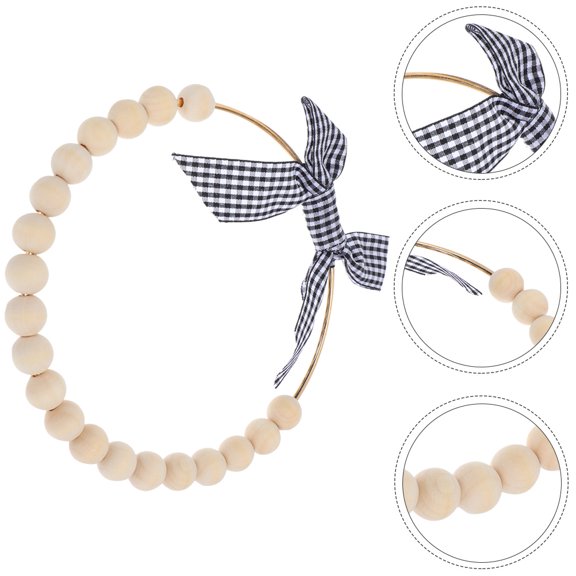 BESTYASH Decorative Wall Hangings Wood Beads Wreath Farmhouse Home Decor 1Pack