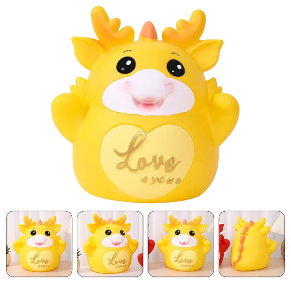 BESTYASH Decorative Money Jar Yellow Vinyl for Home Functional and Adorable