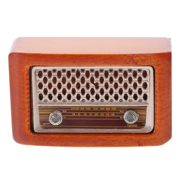 BESTYASH Delicate Miniature Radio Mini Radio Model Wood Vintage Style 1 Piece Home Decor