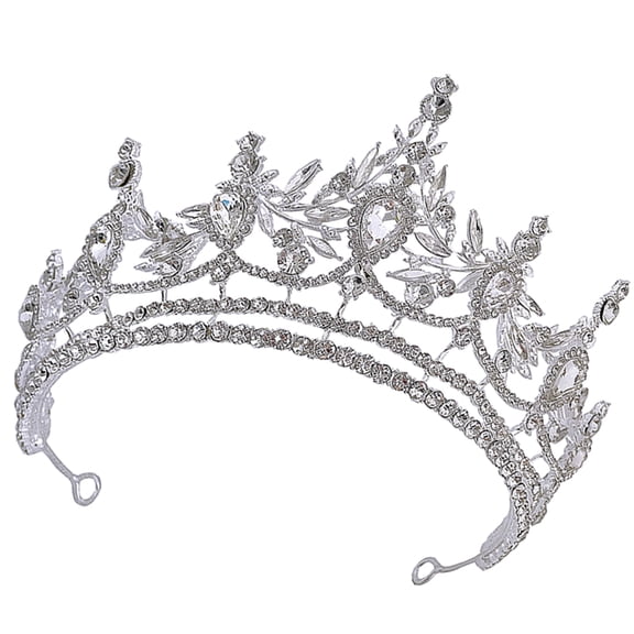 BESTYASH Delicate Plated Silver Alloy Rhinestone Crown Bridal Tiara for Weddings Banquets and Parties