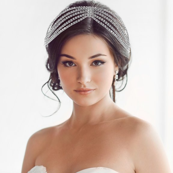 BESTYASH Delicate Silver Wedding Head Chain Bridal Hairband Fashion Accessory for Special Occasions