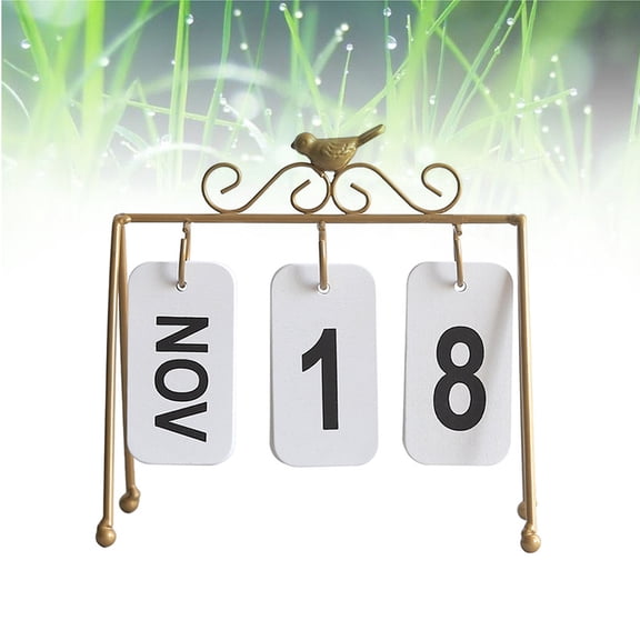BESTYASH Desktop Perpetual Calendar Holder Modern Style Home Ornament for Lovers 1 Set