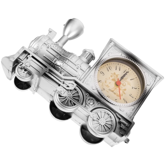 BESTYASH Digital Alarm Clock Large Display Silver Railway Engine for Student Room 1Pack