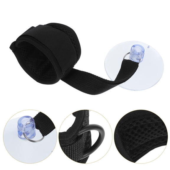 BESTYASH Dog Shower Accessory with Suction Cup Stability Adjustable Collar for Easy Grooming Black Webbing