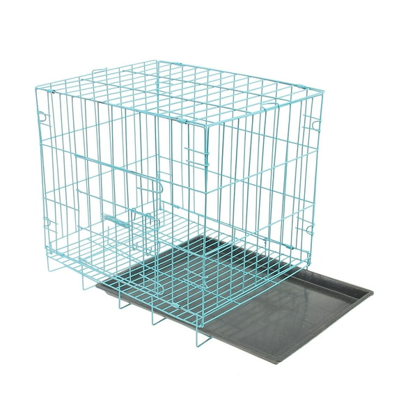 BESTYASH Blue Pet Cage Folding Steel Dog Cage Made of Durable Iron for Practical Use