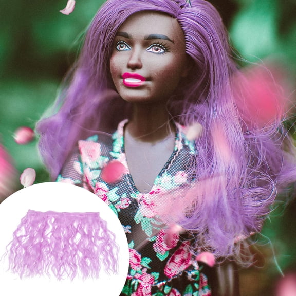BESTYASH Synthetic Lavender Curly Wig for Dolls with Soft Comfortable Fiber