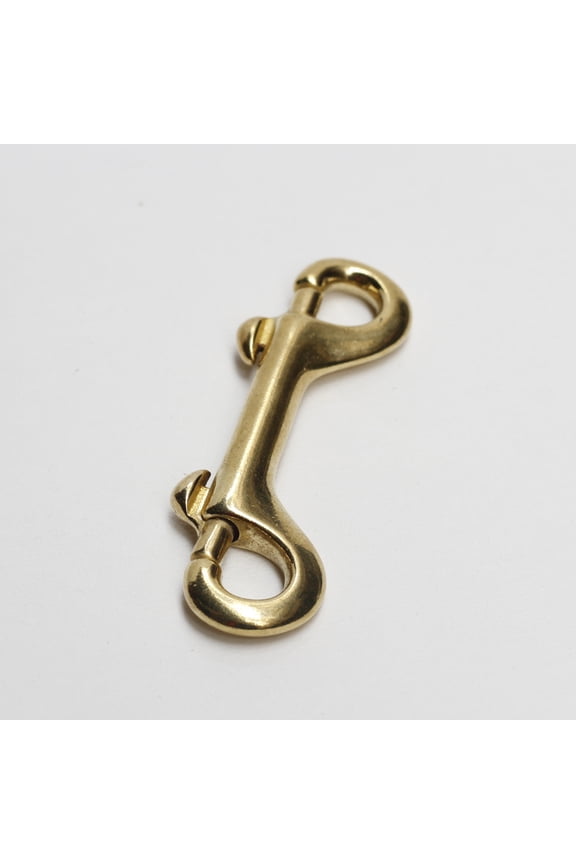 Double Small Carabiner Clips, Double-Ended Hooks for Keychains, Bags, Golden Brass Finish, 1 Pack