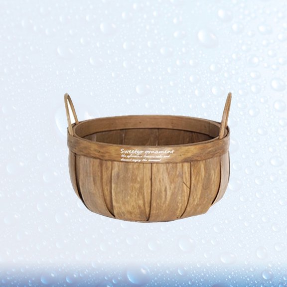 BESTYASH Pumpkin Shape Wooden Fruit Basket for Outdoor Picnic Brown Handmade Lightweight