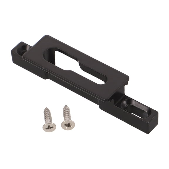 BESTYASH Dual Hole Sliding Door Keeper Black Metal Lock Strike Plate for Window and Door