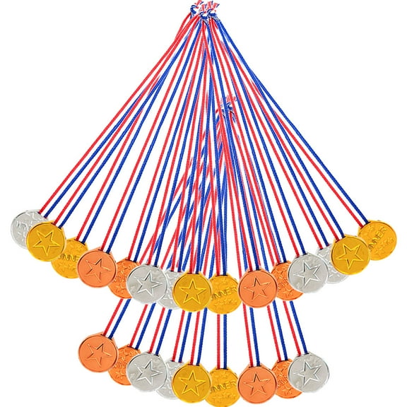 BESTYASH Durable Assorted Medals Award Kit with Lanyard for Competitions and Parties 36Pcs