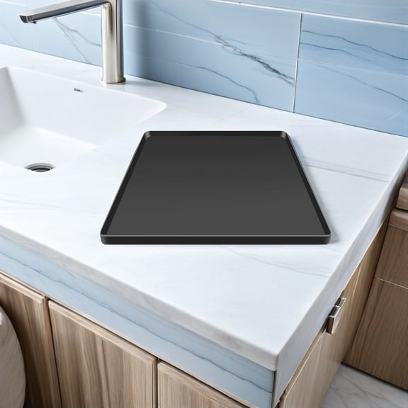 BESTYASH Black Silicone Refrigerator Drip Pan with Raised Edge, and Leak-Proof for Home Kitchen Use