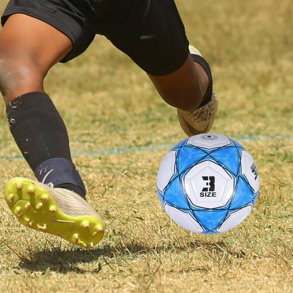 BESTYASH Durable Blue Soccer Ball for Training Youth Crafted from PVC with Handstitched Design