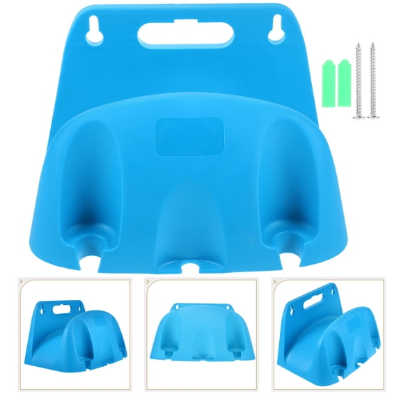 BESTYASH Durable Plastic Garden Hose Hanger Wall Mount Shelf for Outdoor Use Blue