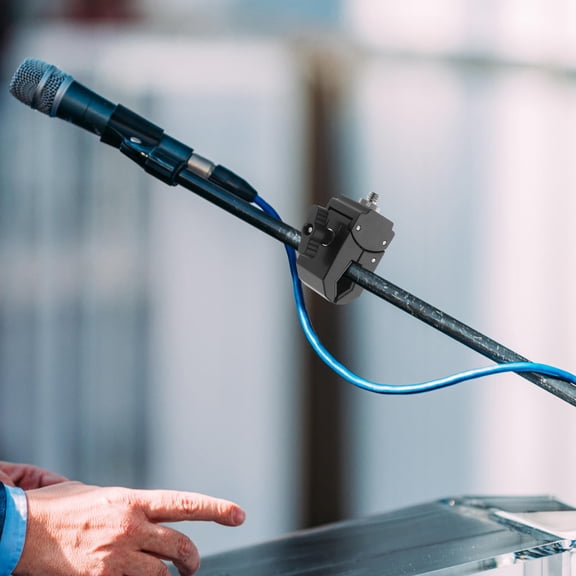 BESTYASH Durable Plastic Mic Stand Holder Mount with Quick Install and Compact Design Black